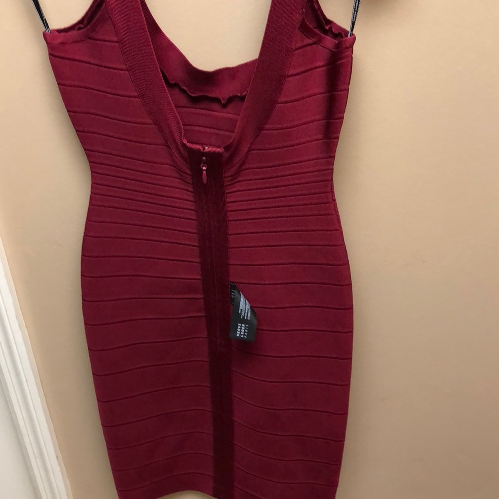 Herve Leger Cranberry Color Mini Dress